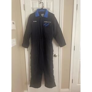 R&R Uniform Bell South Professional Quilted Snap Zip Front Work Jumpsuit, B93